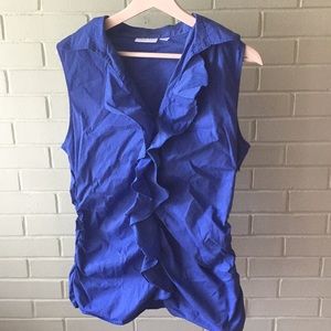 Blue and white pinstriped tank top